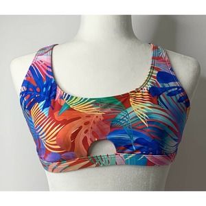 SUNSETS Palm Leaves Bikini Swim Suit Top Medium
